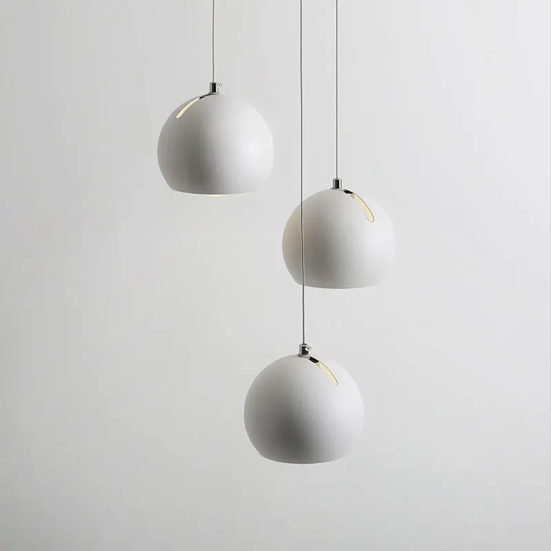 Minimalist Nordic Hollow Bowl Shape LED Pendant Lights Indoor Lamps for Dining Living Room Balcony Home Decoration Chandelier