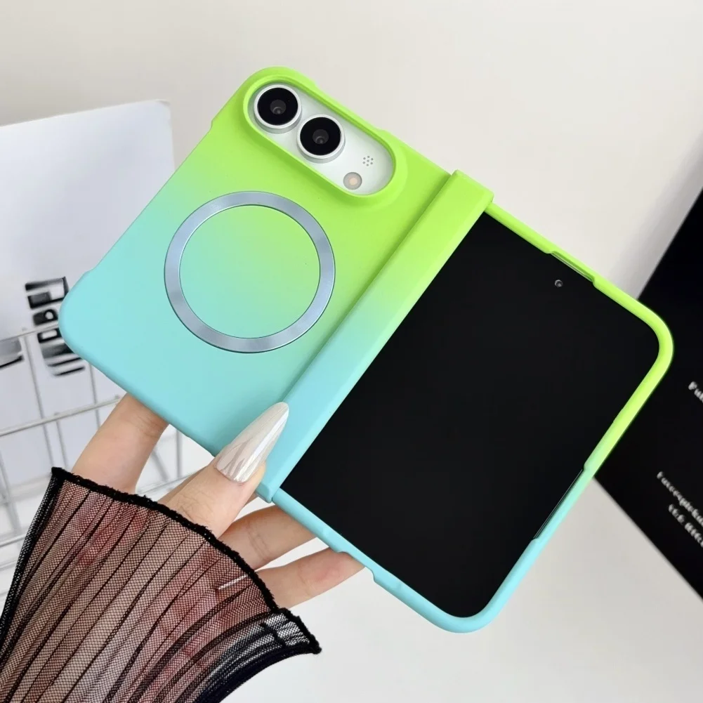 Foldable Magnetic Case For IPhone For Ultra Gradient Color Design Flip Phone Protective Cover For IPhone For Ultra Accessories