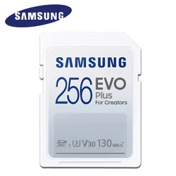 SAMSUNG EVO Plus Full-Size SD Card 32GB 64GB 128GB 256GB Transfer Speeds up to 130MB/s For DSLR and mirrorless cameras, PCs
