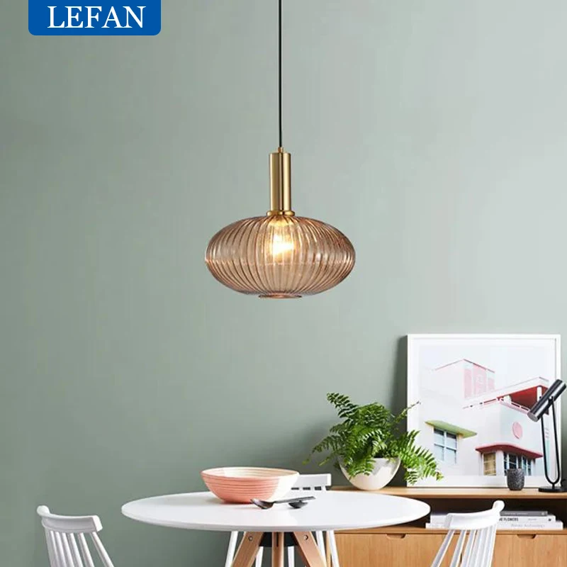 Nordic Modern LED Glass Hanging Pendant Lights, Indoor Lighting Fixtures for Bedroom, Dining Room, Living Room Home Decor