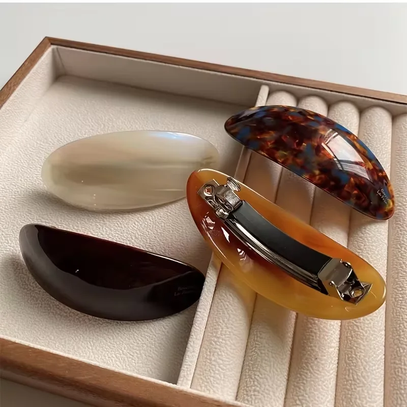 Retro und Elegante Haarspangen - Retro-Haarspangen für niedrigen Pferdeschwanz, oval geformt, geeignet für lässige Anlässe oder formelle Frisuren – Detail 2