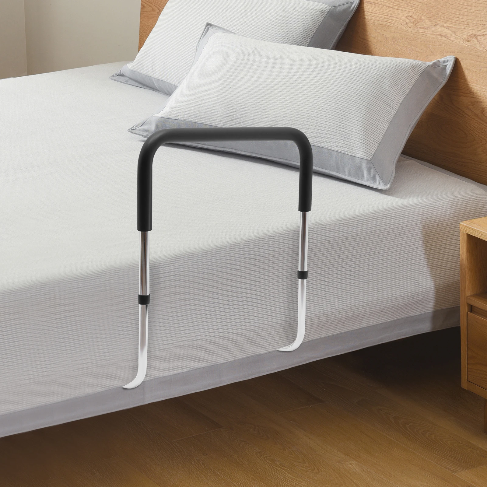 حاجز سرير لكبار السن البالغين من الفولاذ عالي الكربون لمنع السقوط، سكة مساعدة للسرير، تحميل 136 كجم/300 رطل يناسب مرتبة King Queen #1