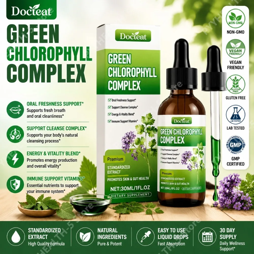 

Docteat Green Chlorophyll Drops Liquid Form, 30 Ml/1 Fl Oz, Standardized Extract, with Vitamin C Chlorophyllin