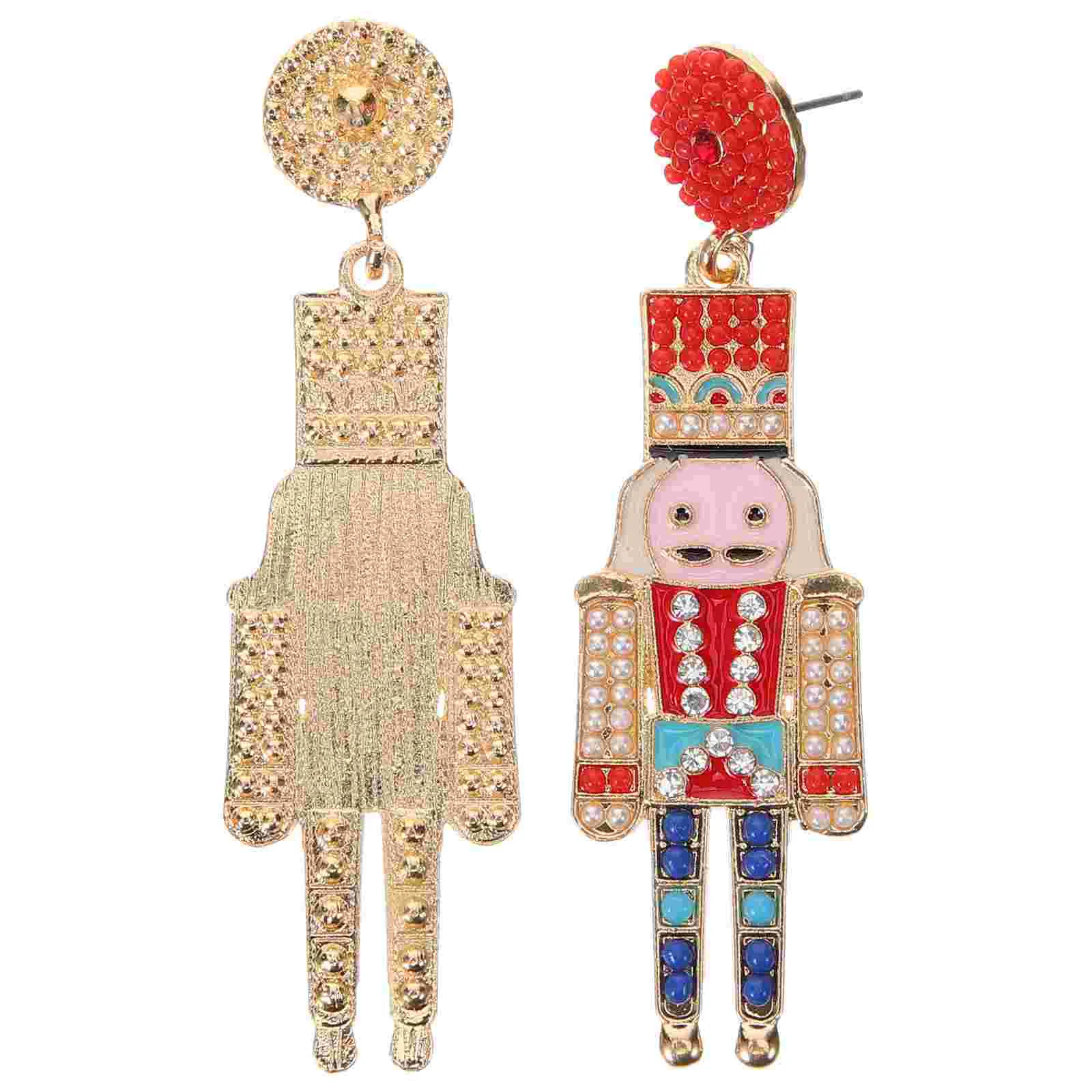 Nutcracker Earrings Small for Women Girls Post Stud Studs Jewelry Cute Aesthetic Pendant