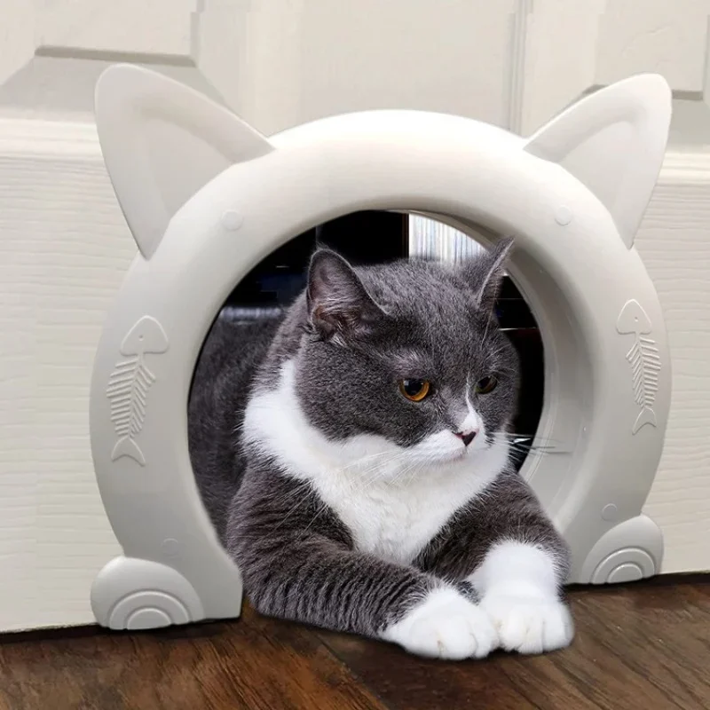 Cat Door Dog Hole ABS Indoor Cat-shaped Hole Free Access Easy Pass Pet Doors Simple Installation Without Flap For Cats Kitten