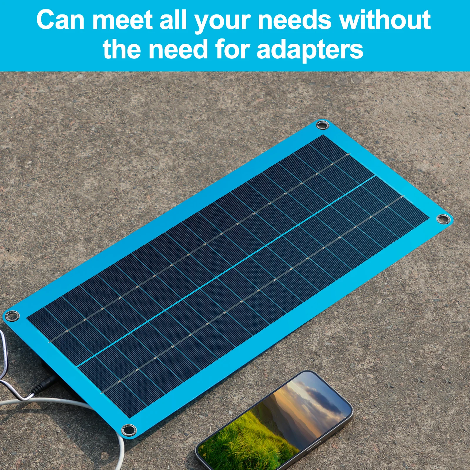 30W Solar Panel IP68 Waterproof 12V USB Camping Solar Panels Practical Solar Panel Kit Portable Battery Charger