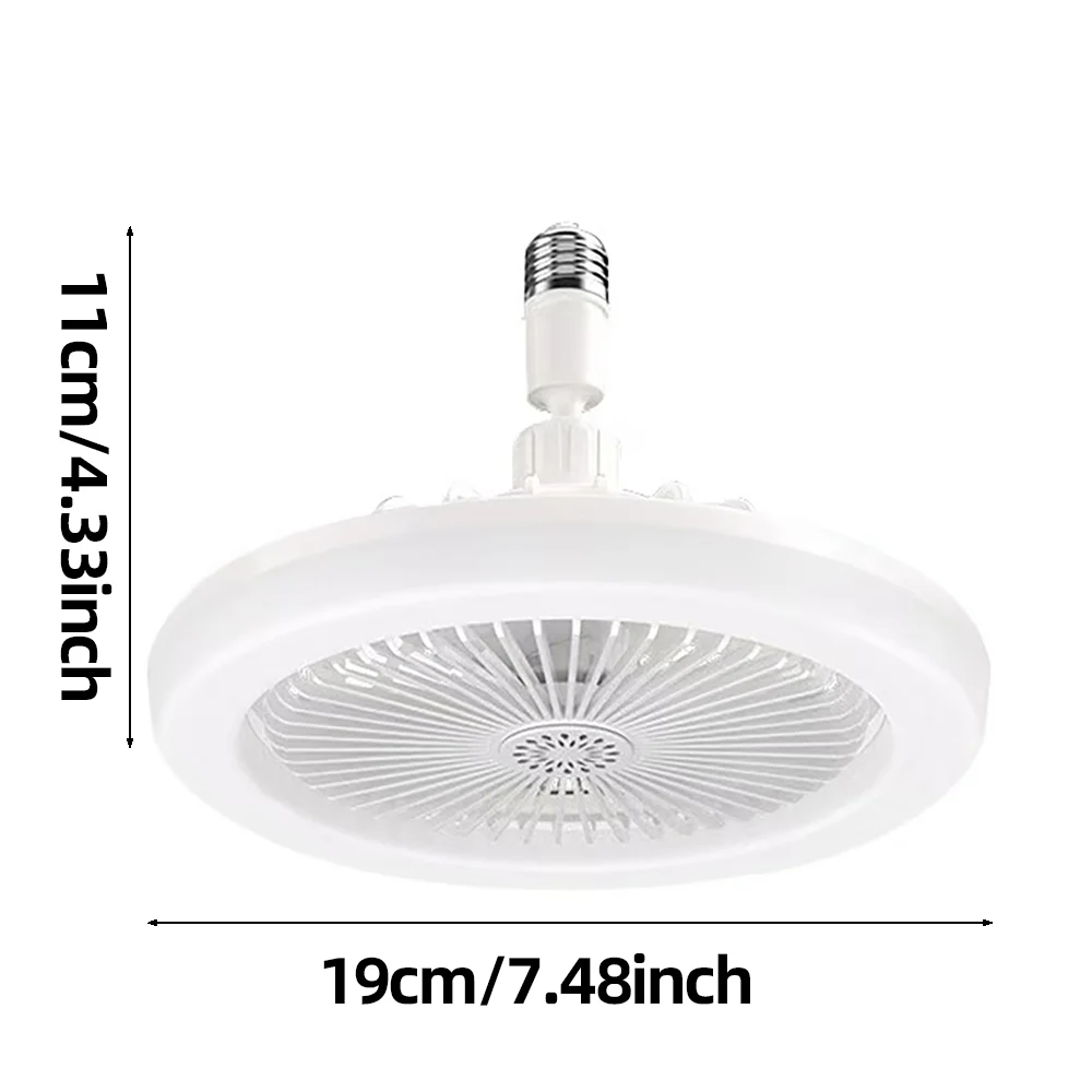 Rotatable 3in1 Ceiling Fan with Remote Control Lighting Lamp E27 Converter Base Lighting Base Bedroom Living Room Miflame