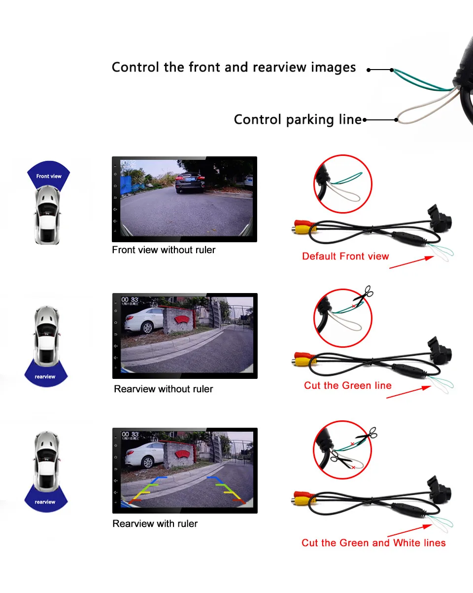 AHD 1080P CVBS CCD Auto-Rückfahrkamera 170 ° Weitwinkel-Nachtsichtkamera, wasserdicht, Auto-Parkkamera, Rückfahrkamera, Frontkamera – Detail 15