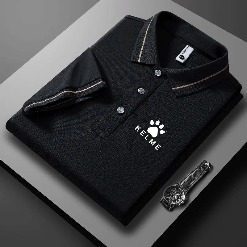 

Летняя мужская рубашка-поло с короткими рукавами, однотонная дышащая футболка, с отложным воротником, уличная одежда, легкая футболка, однотонный топ.