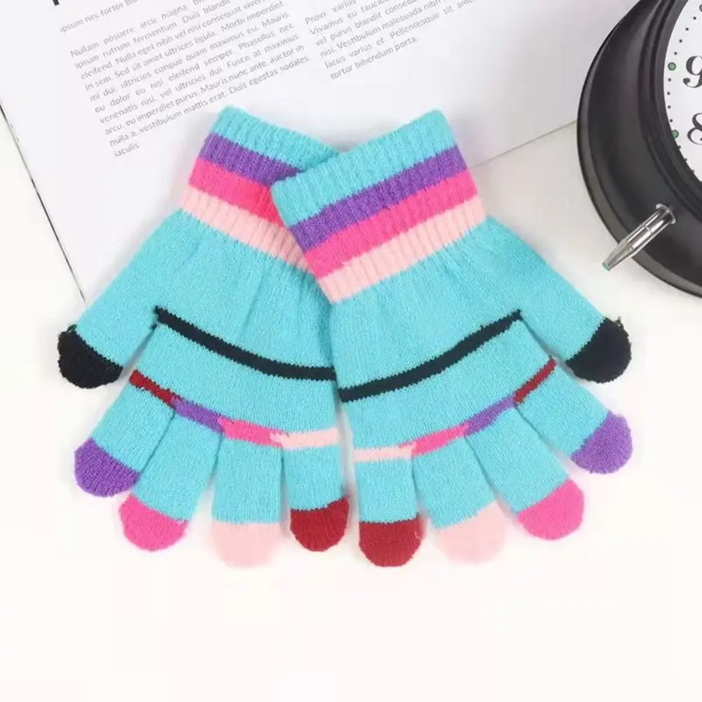 

Cartoon Knitted Kids Gloves Thick Fingerless Knitting Mittens Mitten Baby Kids