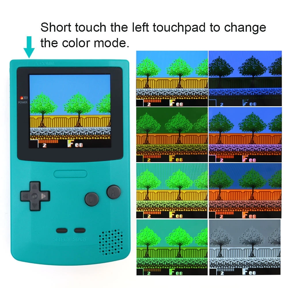 Rechargeable 2.8' IPS Screen Laminated LCD For GBC 480x432 Integer Scaling Backlight Retro Pixel KIT For Game Boy Color GBC