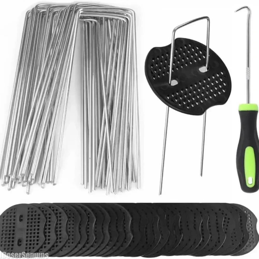 U-shaped Ground Pegs Metal Fixing Tool Garden Pegs Heavy Duty Securing Weed Control Landscape Fabric Artificial Grass