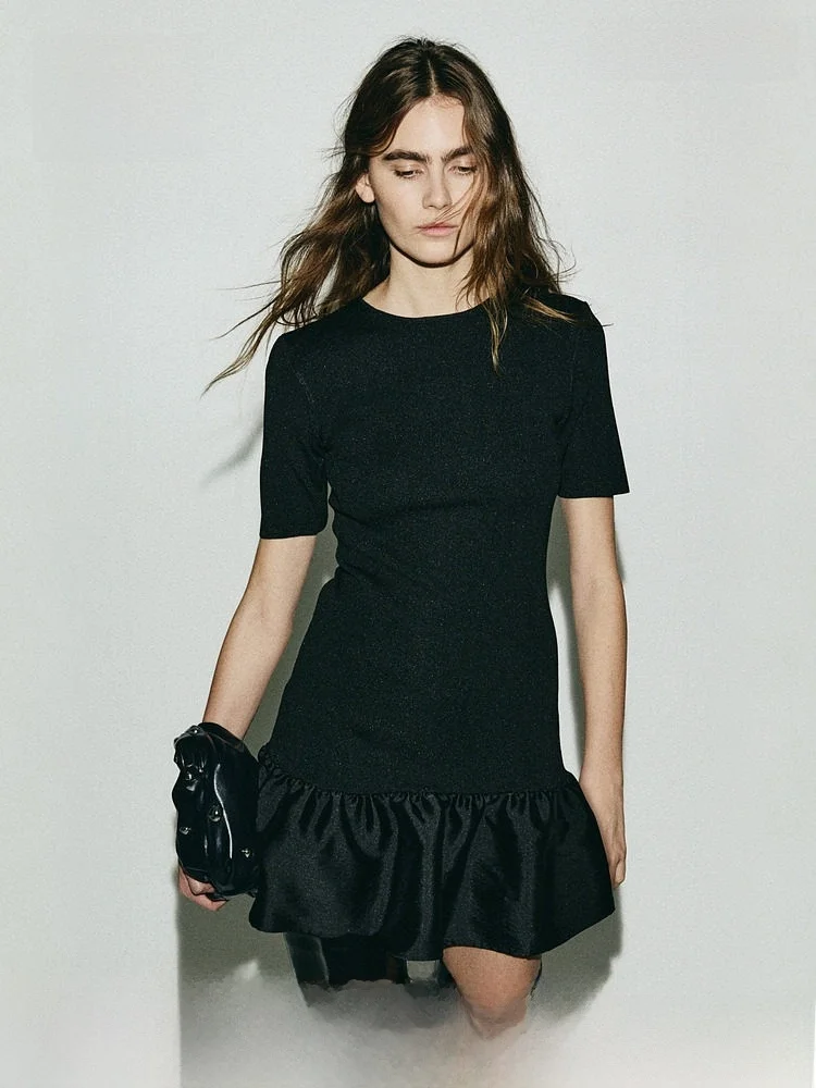 

Red Knitted Dr Ele Sle ort Sve Bodycon Dr for Women Daily Wear Par Dr Spring Season H&M Ladies Dr