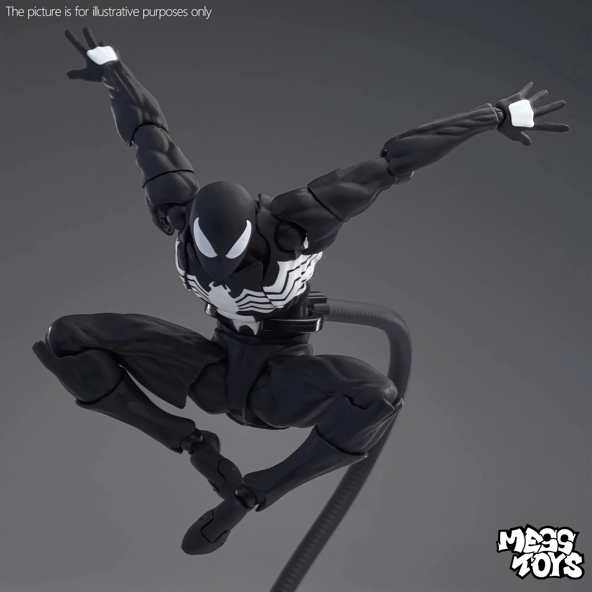 【En stock】Mess Toys Figura de acción de Spiderman Traje negro Vecino Symbiote Spiderman Figura de anime Spider Kaine Parker Figura roja
