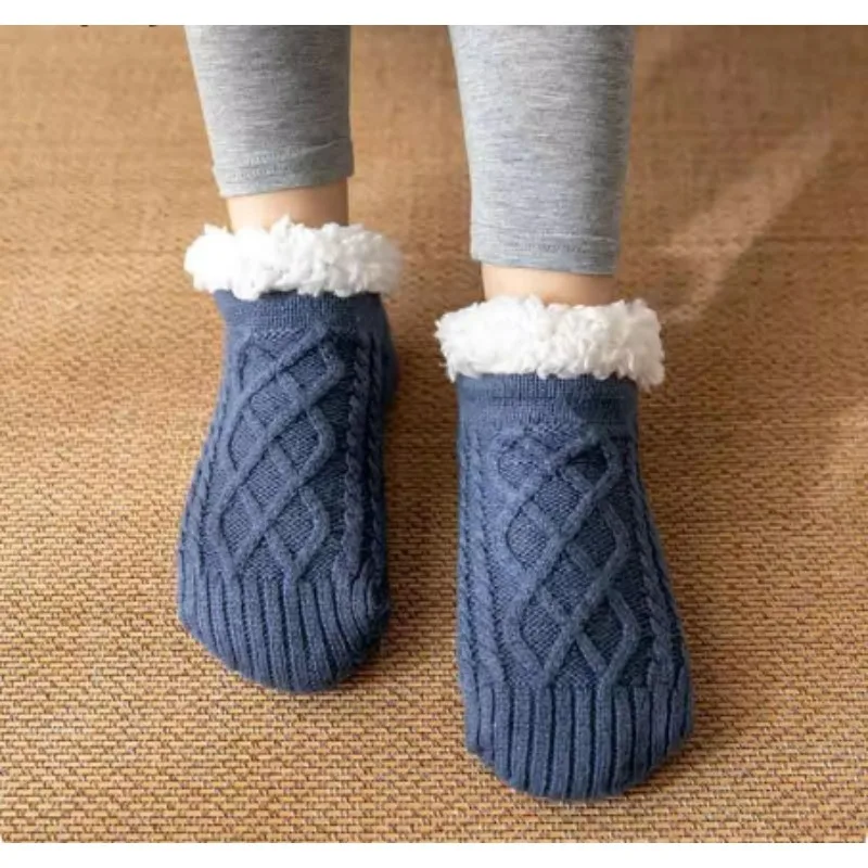 Anti-slip Super Warm Winter Bedroom Sock Thicken Plush Sleeping Socks for Women Men Knitting Sokken New Year Footwear