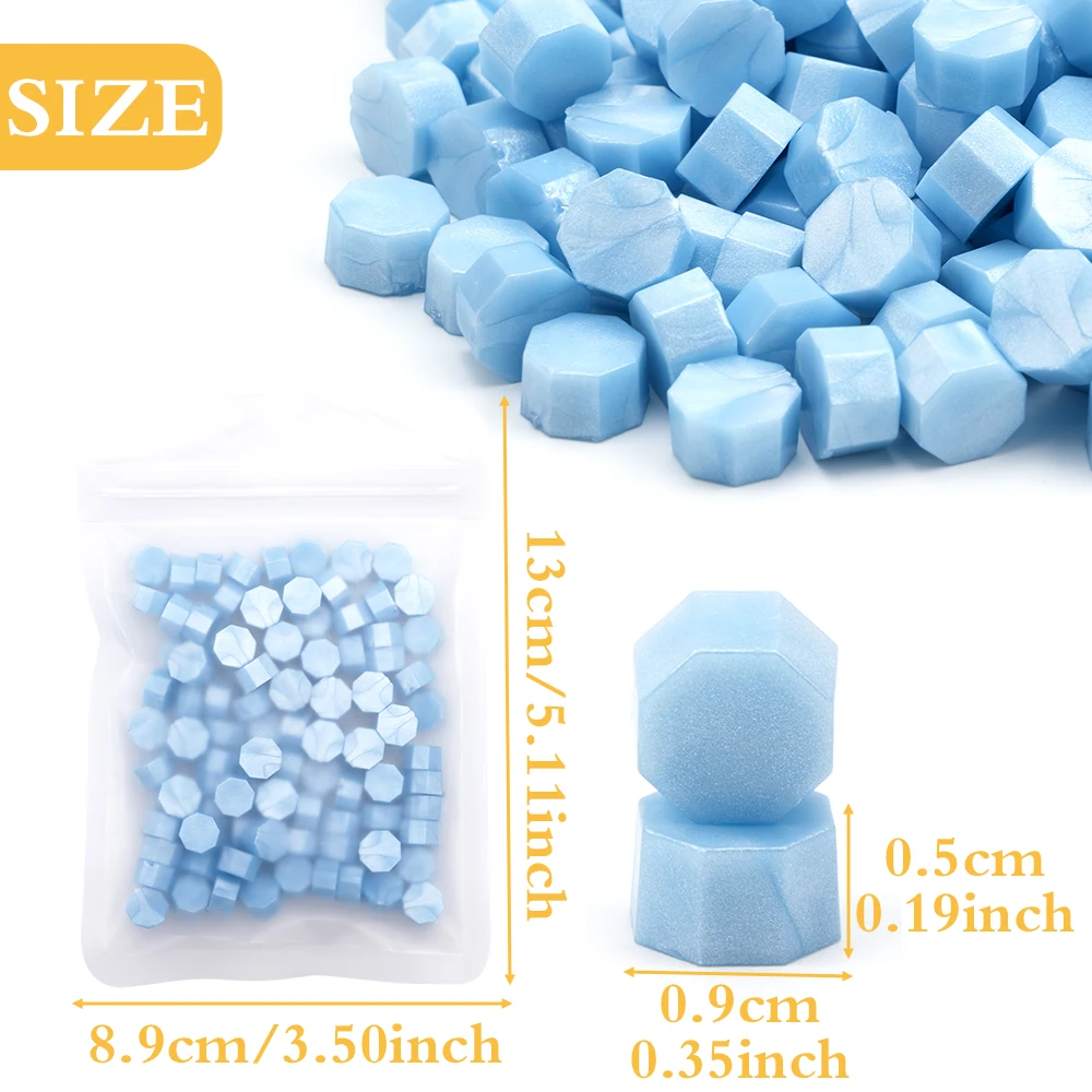 Octagonal Sealing Wax Beads for Wax Stamps Diy Wedding Invitations Envelope Gift Cards Embellishment Easter Day Gift 100Pcs/bag