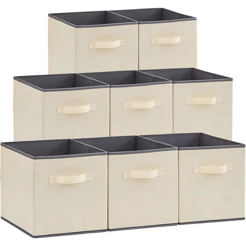 13 Inch Cube Storage Bins, 8 Packs Storage Cubes Foldable Decorative Fabric Storage Baskets for Organizing Home Organizers