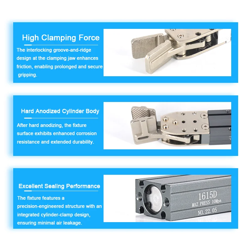 Pneumatic Cylinder Gripper For Robotic Machines Single-acting Double-acting Manipulator End Clamps 2015D 1615D