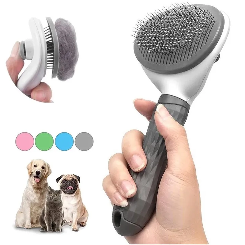 Brosse autonettoyante pour animaux de compagnie, peigne pour chiens et chats, accessoire de toilettage pour chiots et chatons