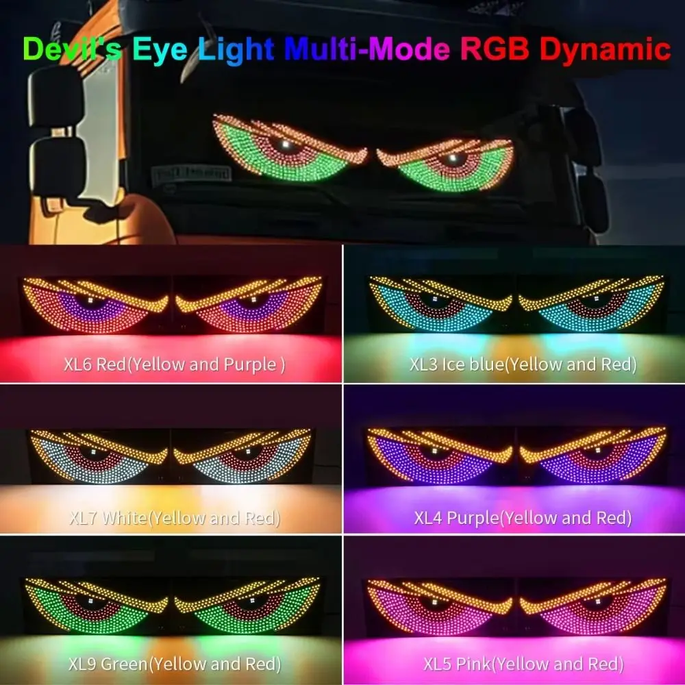 

LED Display Devil Eyes Light Cool Flashing Animated Car Truck Eye 5 V Matrix Pixel Panel Truck Devil's Eye Light