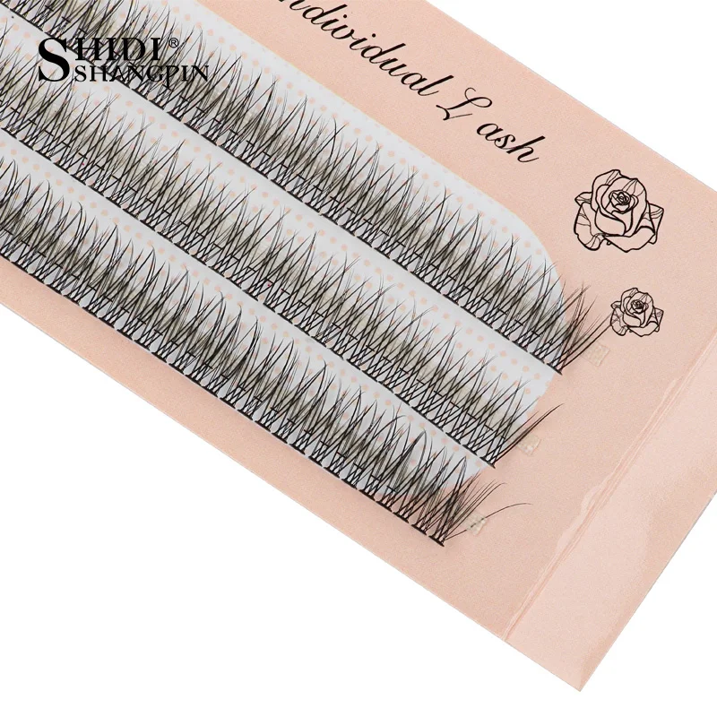 SHIDISHANGPIN Extensiones de Pestañas Individuales Naturales Largas, Racimos de Pestañas de Volumen Ruso, Paquete de Maquillaje de Cilios Postizos 5