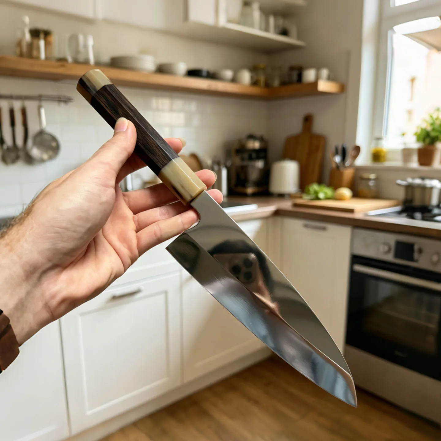 

Deba Knife Single-edged Blade VG10 Steel Slicing Cleaver Fish Head Cutting Handmade Forged Kitchen Knife Ox Horn & Ebony Handle