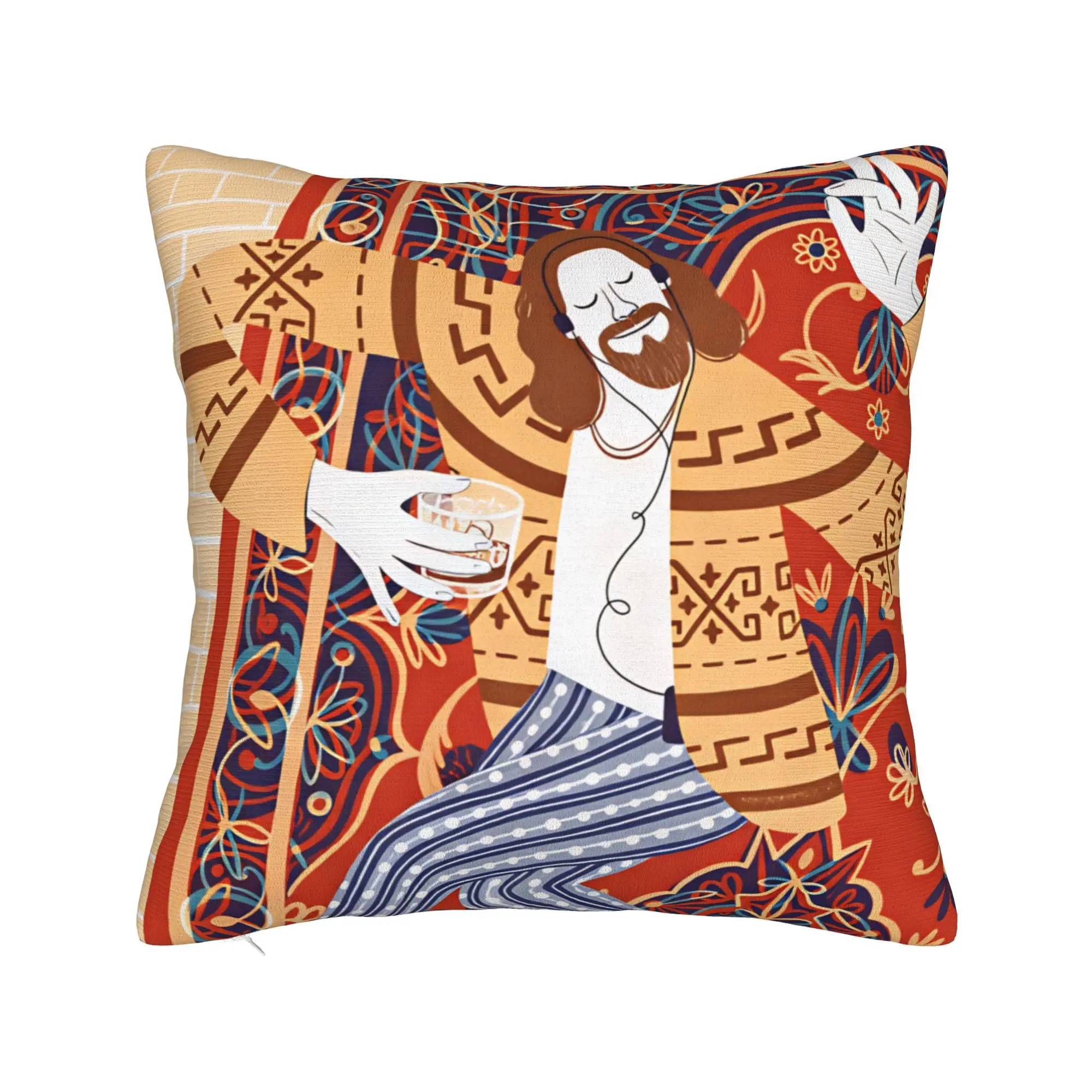 Pillow Cover The Dude Big Lebowski (15)  Funny Pillow Case For Wedding Party Home Decor Pillowcases