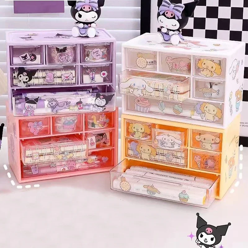 

Sanrio Kawaii Kuromi Storage Box My Melody Cinnamoroll Anime Cartoon Cute Bedroom Dormitory Good Looking Compartment Storage Box