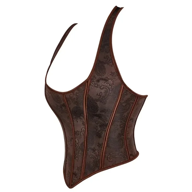 

Women Sexy Corsets Bustiers With Shoulder Straps Medieval Gothic Corset Tops Flower Print Vintage Corselet Overbust Plus Size