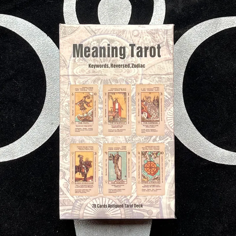 Meaning Tarot Card With Meaning On Them Beginner Tarot Keyword Antiqued Tarot Deck Learn Tarot 78 Cards For Party, Gift
