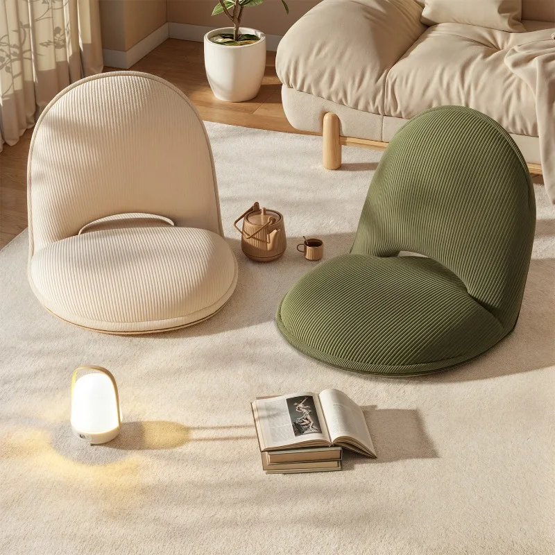 Lazy Style Foldable Backrest Foldable Tatami Lounger Armchair Design Rotatable Lazy Sofa Single Seat Small Space Bed Living Room