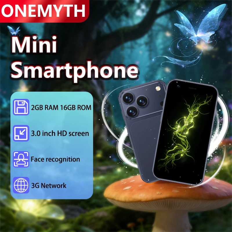 Smartphone Mini 3G ONEMYTH A17, Telefone Android Mini, Play Store, 2GB + 16GB, WhatsApp, GPS, WiFi, Dual SIM, 3.0 polegadas, Telefone Pequeno