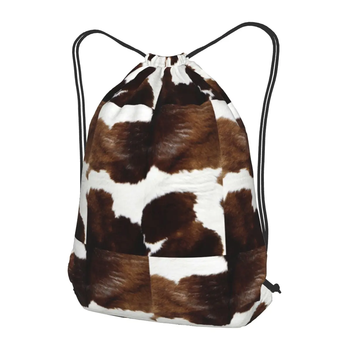 Rustic Ranch Cow Print Backpacks Casual Drawstring Bundle Pocket Sports Bag Book Bags for Man Woman Students
