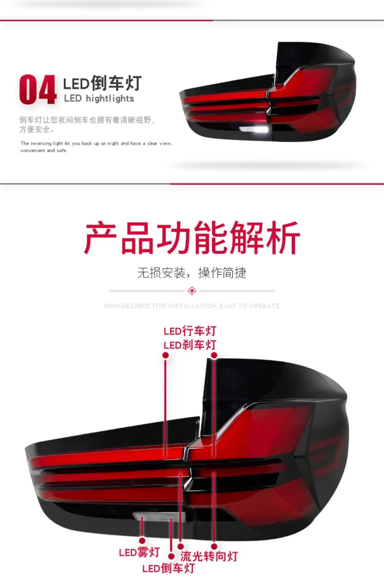 Suitable For 14-18 BMW X5 Taillight Assembly F15 Modified G05 LED Running Lights, A Pair Of Running Water Turn Signals