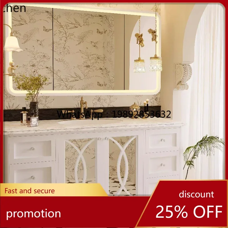 

YFY solid wood paint high-end seamless basin integrated bathroom cabinet hanging basin cabinet