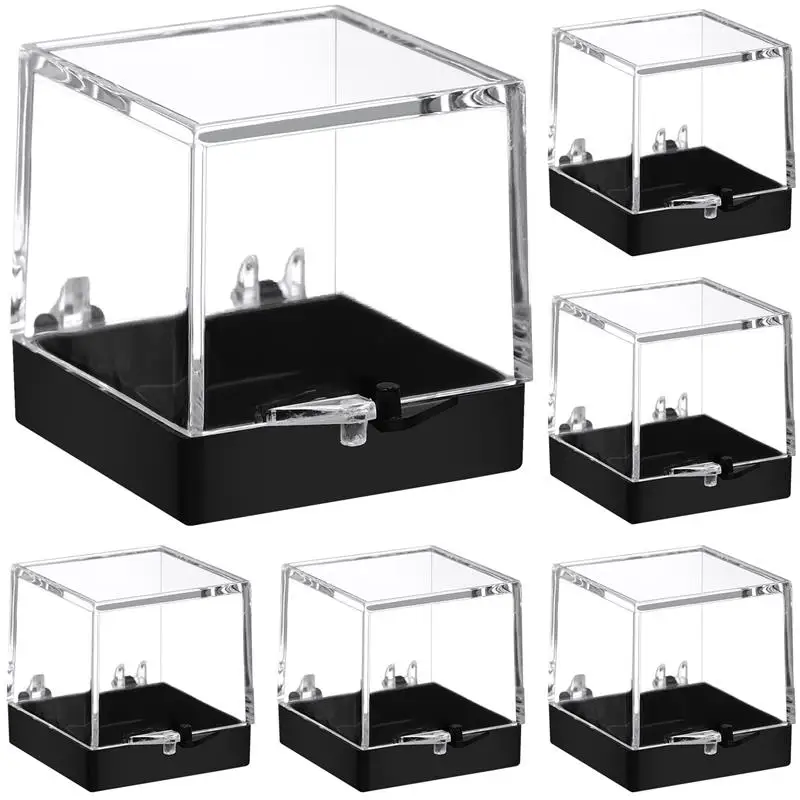 12pcs Plastic Mineral Specimen Storage Cases Square Sample Displaying Boxes Mineral Specimen Box Organizer For Home Shop