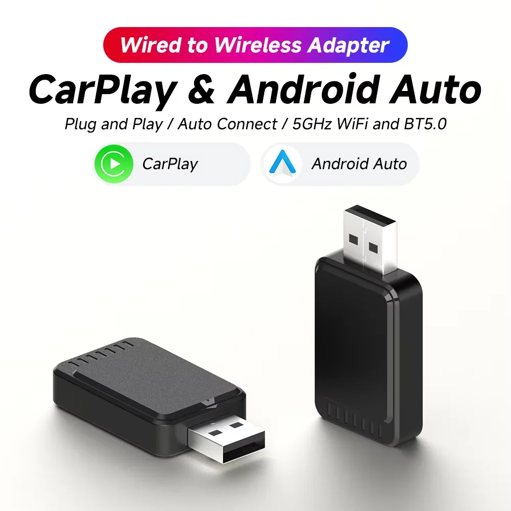 NEW Wireless CarPlay Adapter Wireless Android Auto Adapter 2 in 1 Mini Box for Mercedes Kia Mazda Subaru Citroen Audi Ford Opel