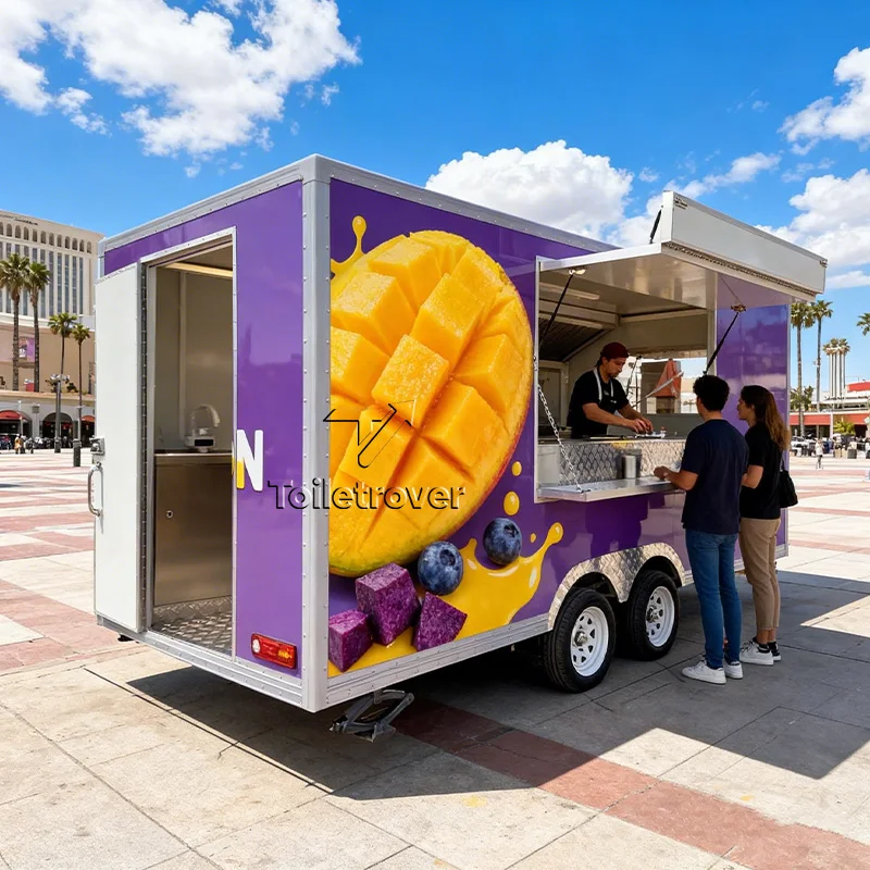 Outdoor Street Low Mileage Horse Trailer Food Truck Commercial Kitchen Mobile Concession Food Trailer Made in China