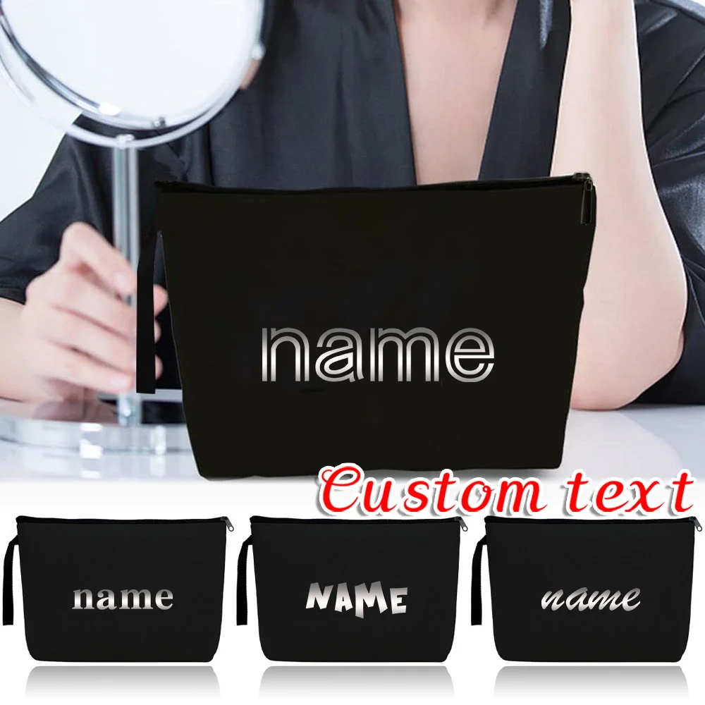 

Customized Name Makeup Bag Portable Makeup Bag Convenient Travel Makeup Bag Women's Canvas Handbag Customized Product