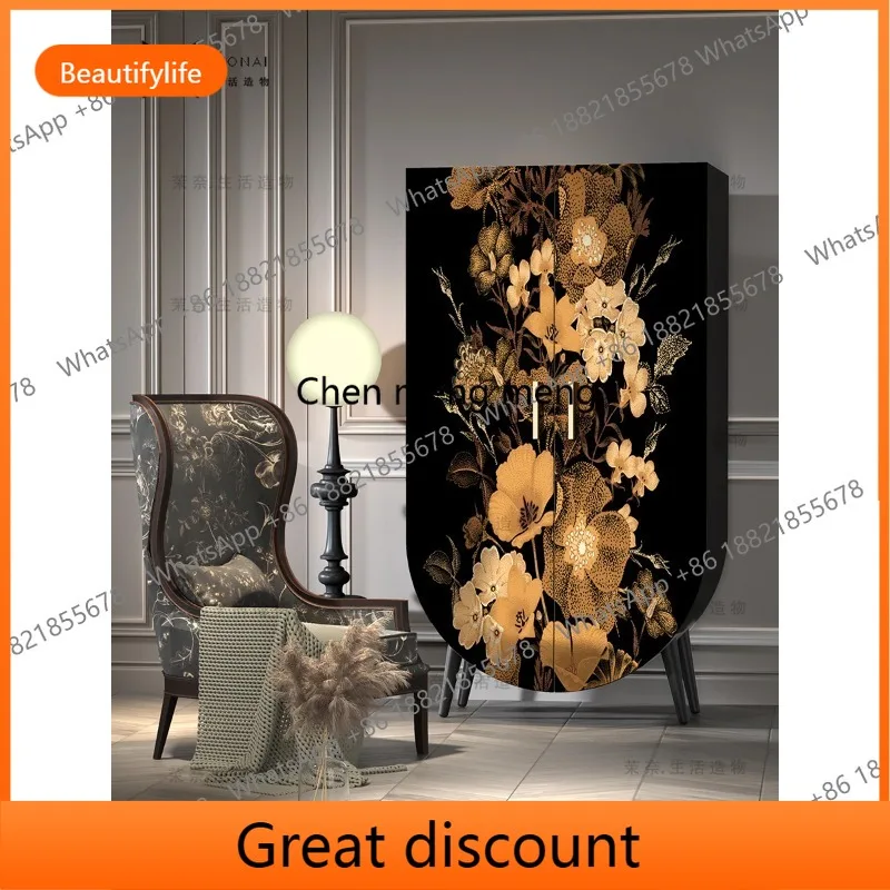 

D53 French light luxury wardrobe bedroom room bedside solid wood locker entry chest