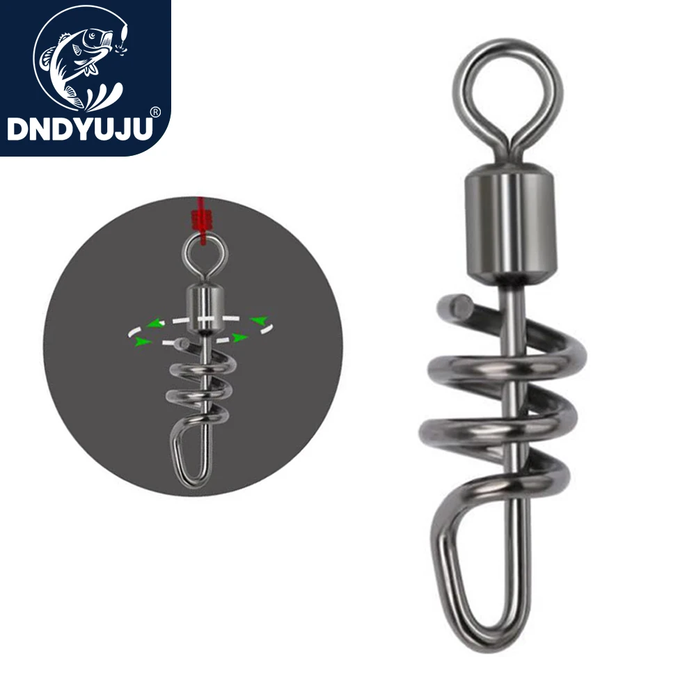 DNDYUJU 50-200X Fishing Rolling Barrel Swivel Screwed Snap Fishing Lure Connector Fishhook Pin Quick Buckle Fishing Accessories