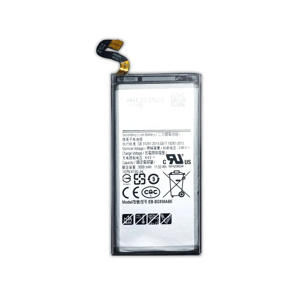 Bateria para Samsung Galaxy S8, baterias de telefone celular, 3000mAh, SM-G9508, G950F, G950A, G950T, G950U, G950V, G950S, EB-BG950ABE