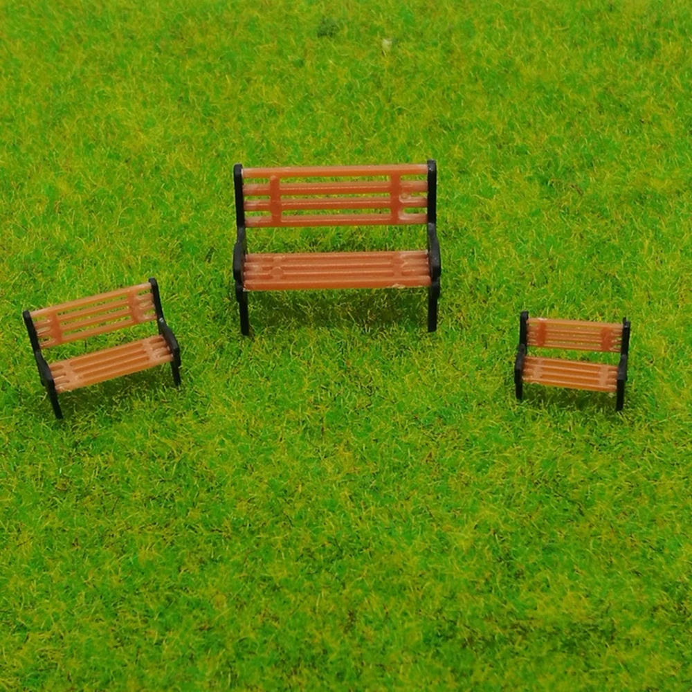 10Pcs 1:30/50/87/100/150 HO Scale Model Train Bench Chair Settee Street Park Railway Layout Plastic Crafts Home Decor Kids Toys