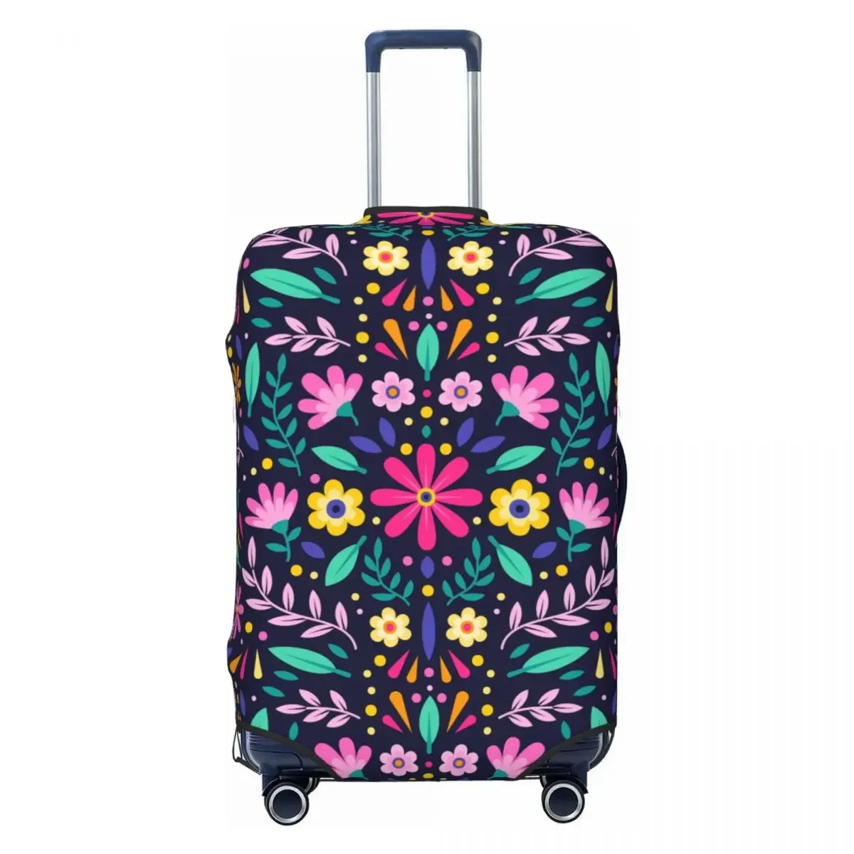 

Colourful Floral Mexican Flowers Luggage Cover Elastic Travel Suitcase Protective Covers Suit For 18-32 inch