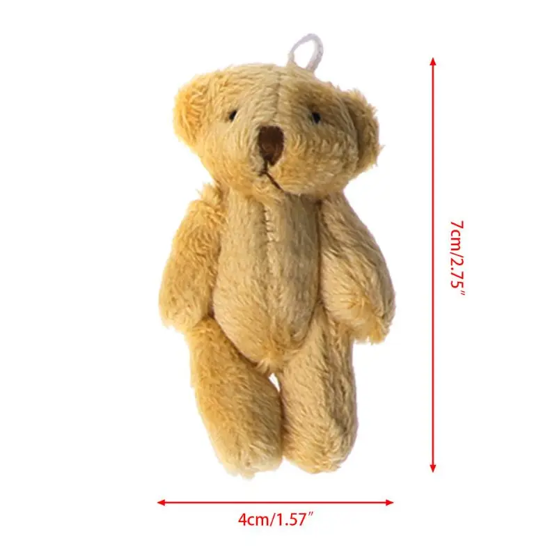 Llavero con colgante bolsa 3 pulgadas para mujer, llavero oso peluche dibujos animados, Mini oso peluche, 5