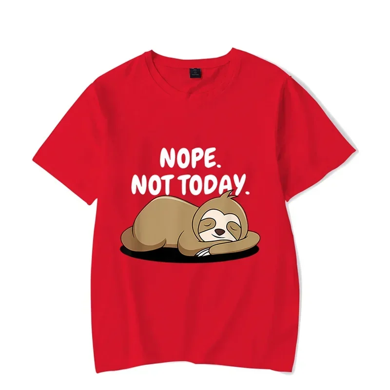 Nope Not Today Graphic Tshirt Funny Lazy Sloth Tshirt Fashion Harajuku T-shirt Oversize Men Brand T-shirt Hip Hop Tshirt Vintage