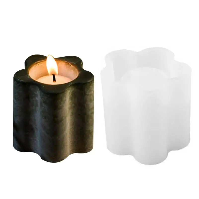 3D Silicone Candle Mold Heart Plum Blossom Shape Scented Aromatherapy Plaster Candle Mould DIY Cake Handmade Making Mold