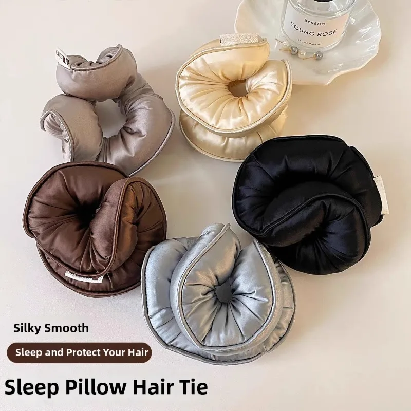 Sponge Sleep Elastic Ponytail Holder Hair Scrunchies for Women Hair Accessories Girls Soft Solid Satin Filled Cotton Big Bands