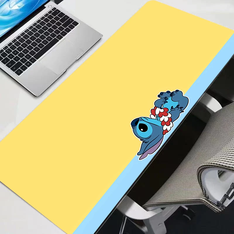 마우스 패드 애니메이션 카와이 키보드 게임 액세서리 귀여운 소녀 Gabinete 게이머 컴퓨터 책상 매트 미끄럼 방지 고무 S-스티치 마우스 패드