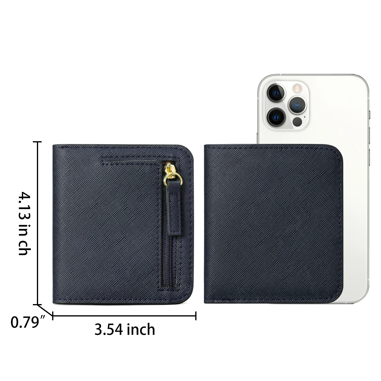 Women Small Short Wallet PU Leather Multifunctional Minimalist Wallet Card Holder Zipper Coin Pocket Thin Slim Purse Money Bag
